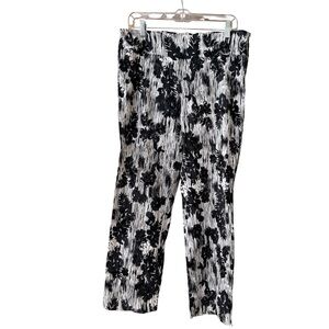 Floral Black and White Women's Pants
